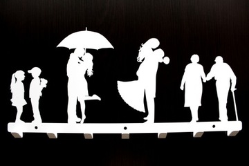 Большая металлическая вешалка для одежды, ключей, лофт, СЕМЕЙНАЯ ЖИЗНЬ, черная