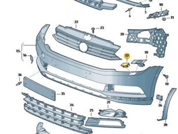 фото thumb №16, Накладка sprysk. фара str. левая vw passat b8