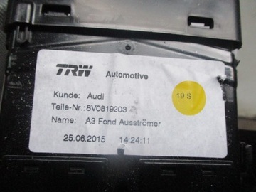 фото thumb №5, Audi a3 8v 12- решётка обдув 8v0819203 8v0857042