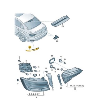 фото thumb №3, Светильник отражающие отражатель задний левый audi a4 b9
