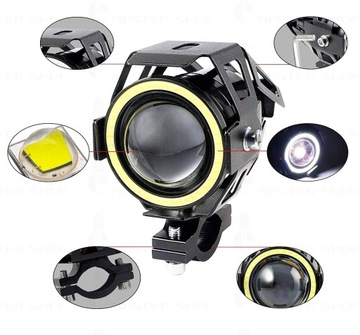 ГАЛОГЕННАЯ СВЕТОДИОДНАЯ ЛАМПА ФАРА QUAD CROSS U7 3000LM