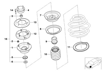 фото thumb №13, Оригінальні прокладки пружина амортизатора bmw e39