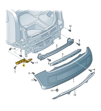 фото thumb №3, Напрямна напрямна бампера задня skoda 1s6807393d/94d