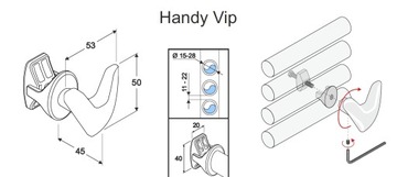 Крючок, вешалка, держатель радиатора TERMA VIP, Белый x2