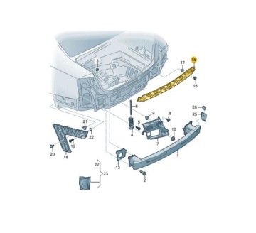 Купить Направляющая бампера задняя середина audi a6 c7 limousin, фото thumb