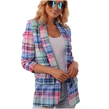 Куртка женская в клетку на подкладке, УЗОРЫ XL/42
