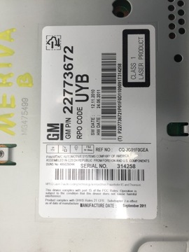 фото thumb №2, Meriva b ii радио cd радиопроигрыватель 22773672