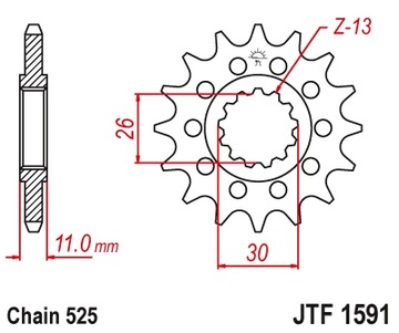 JT JTF1591.16RB ВЕДУЩАЯ ЗВЕЗДОЧКА С ДЕМПФЕРОМ ВИБРАЦИИ