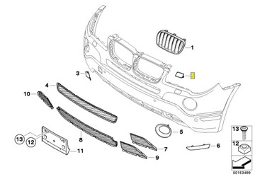 фото thumb №9, Bmw x3 e83 lci оригинальная защита заглушка насадка омывателя лампы правая
