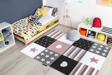 DYWAN DZIECIĘCY PETIT 160x220 PASKI SERCA #GR3699