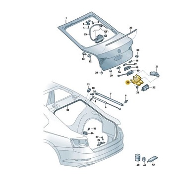 фото thumb №11, Оригінальний замок кришки skoda scala rapid 3v0827505c