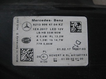 фото thumb №8, Левая лампа - full led - mercedes e klasa w213