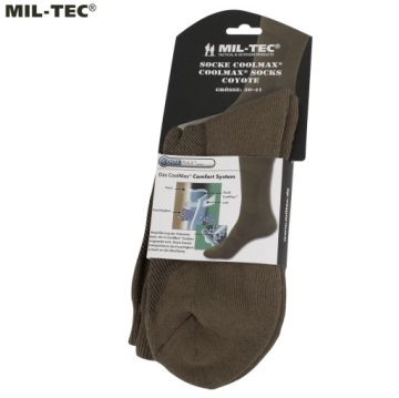 Mil-Tec Термоактивные короткие носки COOLMAX Coyote 44-45