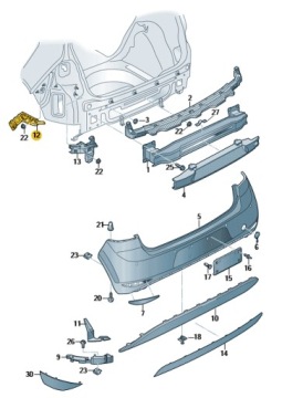фото thumb №11, Кронштейн  бампера левое зад vw golf vii 5g6807393
