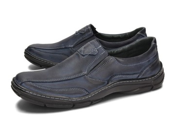 МОКАСИНЫ КОЖАНЫЕ ТУФЛИ SYRIUS 150 BLUE 44