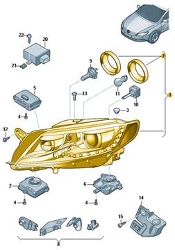 фото thumb №3, Фара led vw cc правая aso