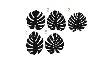 Liść Monstera ZŁOTY 13x12 podkładka sklejka