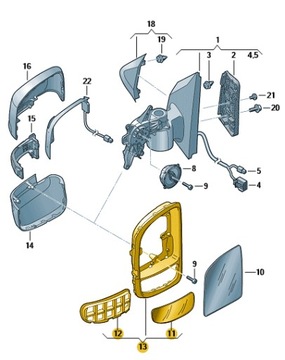фото thumb №3, Рама зеркало защита рамка vw crafter правая