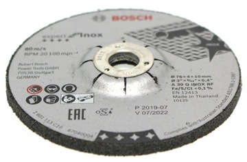 BOSCH TARCZA KORUNDOWA GWS 10,8 12V 76 / 4 mm INOX