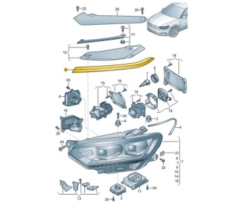 фото thumb №2, Защита молдинг фара vw passat b8 левая