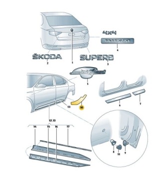 фото thumb №1, Оригинал пленка защитная подкрылок skoda superb левая