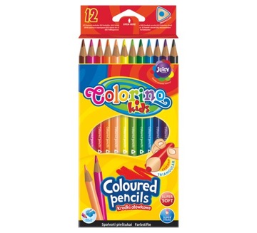 Треугольные карандаши-мелки, 12 цветов Colorino.