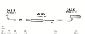 Средний глушитель Toyota Avensis 1.6+1.8+2.0 97-00