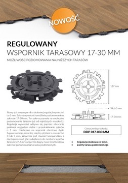 Wsporniki tarasowe regulowane pod legary deski podkładka podstawka 17-30 mm
