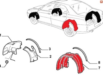 фото thumb №3, Alfa romeo 166 підкрилок зад ліві оригінал повсть 195