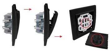 QUADRA SWITCH ОДИНАРНЫЙ ВЫКЛЮЧАТЕЛЬ СВЕТА, ЧЕРНЫЙ