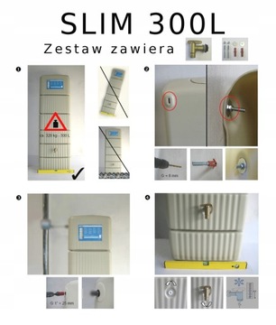 ZBIORNIK NA DESZCZÓWKĘ WODĘ POJEMNIK SLIM 300L BEŻ