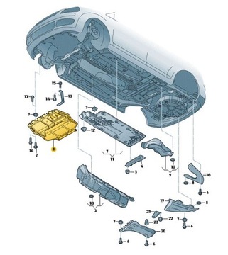 НИЖНЯЯ КРЫШКА ДВИГАТЕЛЯ SKODA RAPID ОРИГИНАЛ 6Р0825235А