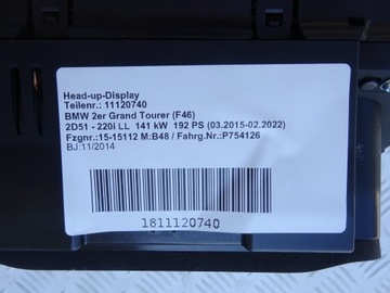 фото thumb №7, Bmw f45 f46 mini f60 дисплей head up 9354751