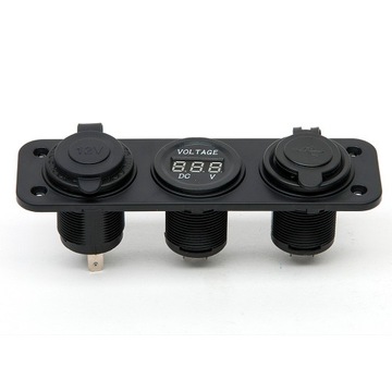 фото thumb №14, Панель вольтметр зарядний пристрій 2x usb 3,1a 3w1 гніздо прикурювача автомобільні