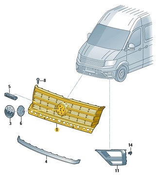 фото thumb №3, Решётка радиатора радиатора решётка радиатора vw crafter aso