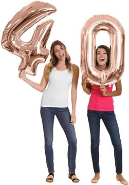 ФОЛЬГОВЫЕ ШАРЫ ЦИФРЫ 40-ЛЕТИЕ РОЗОВОЕ ЗОЛОТО 86см