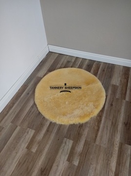 Круглый коврик Relugan из овчины из натуральной кожи