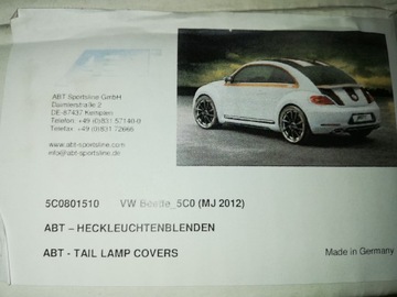 фото thumb №6, Abt vw beetle накладки на фари накладки накладка na задні лампи