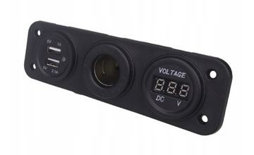 фото thumb №8, Панель вольтметр зарядний пристрій 2x usb 3,1a 3w1 гніздо прикурювача автомобільні