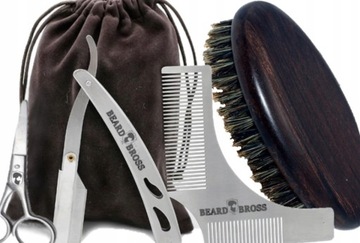 Бритвенная щетка, ножницы для бороды, Beard Bross