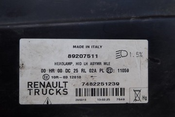 фото thumb №3, Лампа ліва ксенон лівий renault range