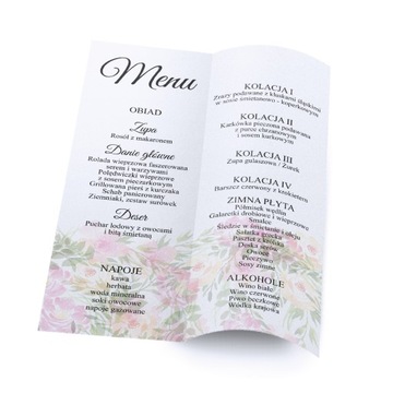 MENU WESELNE PERSONALIZACJA rustykalne lawenda