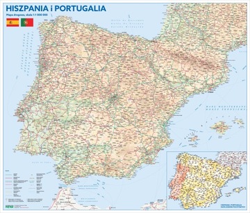 MAPA ŚCIENNA HISZPANII I PORTUGALII