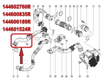 Пабтрубок  труба интеркулер renault clio captur 1.5 dci Недорого, фото thumb
