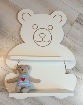 Двухъярусная полка Teddy Bear Teddy Bear, белая, идеально подходит для детского душа, детского душа или подарка для детского душа.