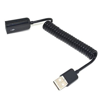 Пружинный спиральный кабель USB - USB M/F 10-100см