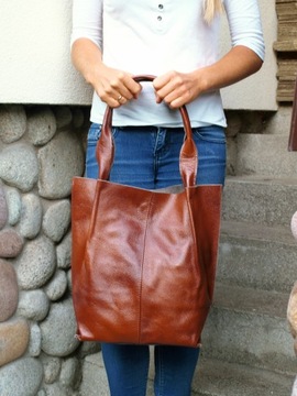 Кожаная сумка SHOPPER NATURAL LEATHER сумка