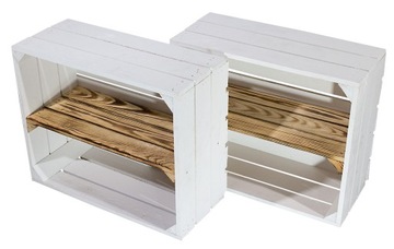 ДЕРЕВЯННЫЙ ЯЩИК БЕЛЫЙ ПОЛОЧНЫЙ ШКАФ 50x40x23