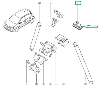 фото thumb №8, Выключатель кнопка задний крышки megane iii новый