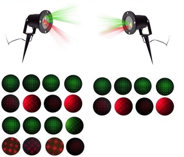 PROJEKTOR LASEROWY Ruchomy RG 24w1 ŚWIĄTECZNY GWIAZDY 24 WZORY RED GREEN